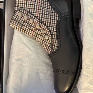 Taft Jack Boots Houndstooth Wool & Leather |Size 13| Made in Spain | Never Worn